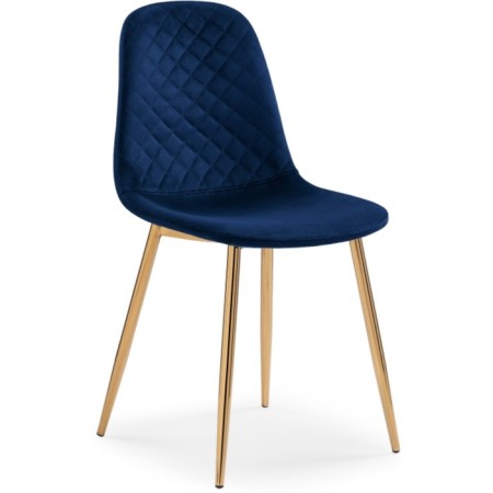 Stol on a metal frame DABL Metal/velor, gold/blue 45x51x86 cm