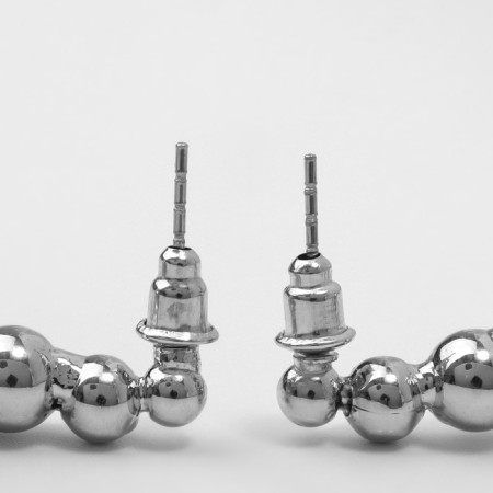 Earrings Metal "Bohemia" circles, color silver-2