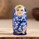 Matryoshka "Marina", blue-white dress, 3 puppet. 9-11 cm
