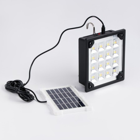 Camping battery flashlight, 20 watts, 1200 mAh, 32 smd, 3 modes, solar battery