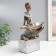 Souvenir Polystone stand "African" silver circles 20x12x30 cm