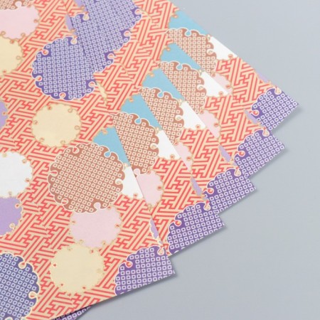 1-sided paper with gold embossing "patchwork" density 80 g 24.5x23 cm-1