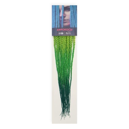 SIM-BRAIDS AFROKOSOS, 60 cm, 18 strands (CE), color light green/green/ultramarin (#FR-31)-4