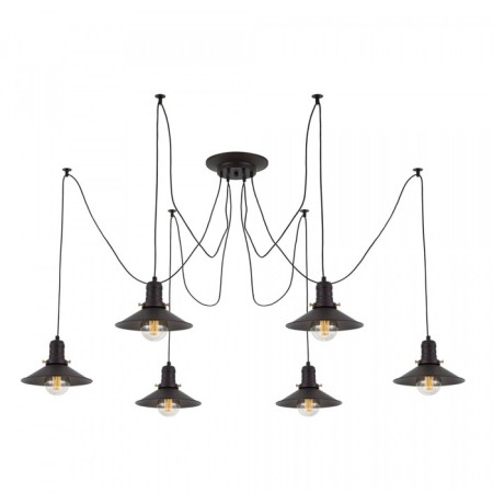 Suspended Citilux "Edison" CL451062, 6x75W, E27, Black Color-6