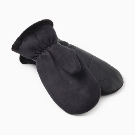 Women's mittens minku, black color, 25 cm-1