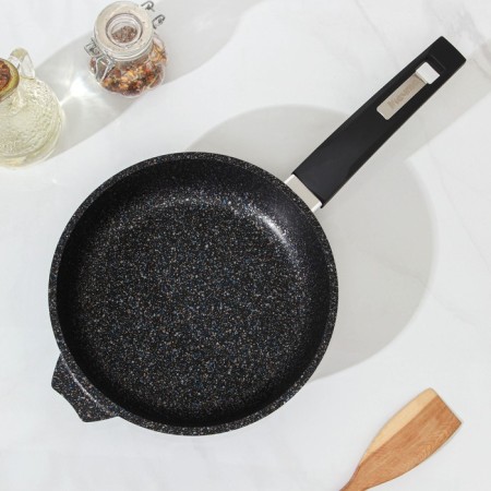 Granite Star pan, d = 20 cm, plastic handle, anti -stick coating, black color-1