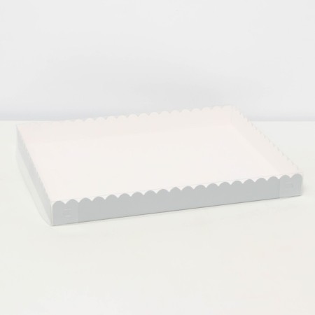 Box for cookies, silver, 23.5 x 30 x 3 cm