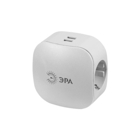 Sch-3E-USB-2A electric era branch of 3 sockets + 2 USB with grounding with curtains 16a white