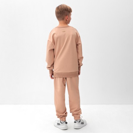 Costume (sweatshirt and trousers) children's minku, beige color, height 158 ​​cm-2