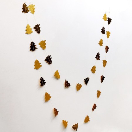Garland "Christmas trees", length 4 m, gold color