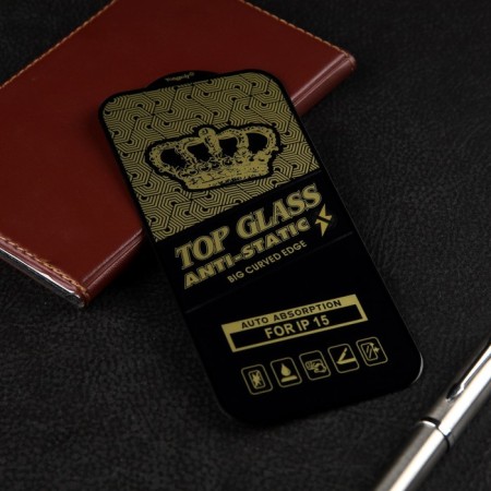 Eltronic protective glass, for iPhone 15, anti -suggestion, black