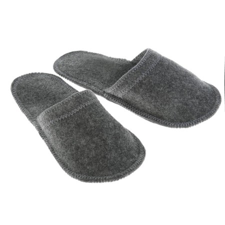 Slippers for baths, economy, felt, gray-2