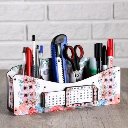 Organizer for stationery "Flower Valley", with an eternal calendar-2