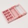 Box for 8 sweets + chocolate, with a window, pink flowers, 17.7 x 17.85 x 3.85 cm