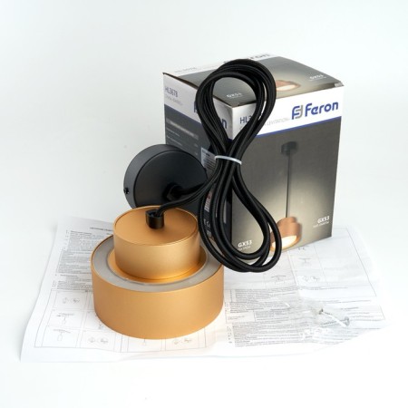 Ceiling light Feron HL3678, IP20, GX53, 12 W, 110xx74.5 mm, color gold-4