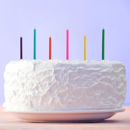 Candles for a cake with color flame "Happy Birthday", 6 pcs, 6 x 0.4 cm.-4