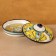 Maslenka Rishtan ceramics "Patterns", 17 cm, yellow