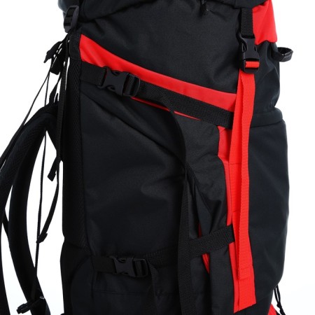 Tourist backpack, TAIF, 100 l, cord department, 2 outer pockets, black/red color-5