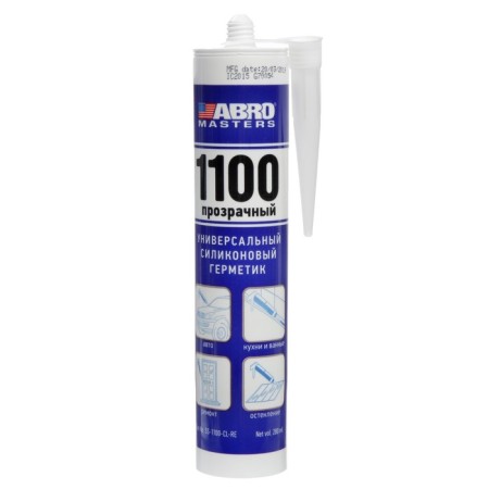 Silicone sealant 1100 Abro Masters is transparent, 280 ml, SS-1100-CL-2