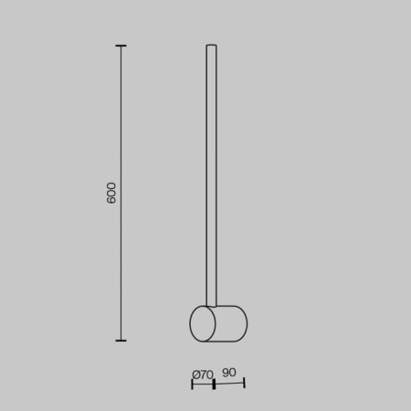 Bra Maytoni Mod237WL-L6BS3K, LED, 7 W, 90x70x600 mm, 500 lm, 3000k, brass-3