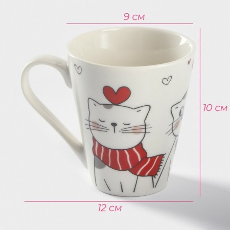 Porcelain shade "Kitty", 320 ml, white color-3