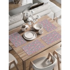 A set of napkins for setting the table “Abundance of butterflies”, rectangular, rounded edges, size 30x46 cm, 4 pcs