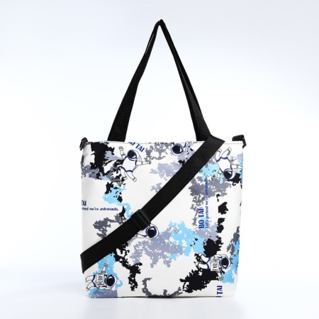 Шопер на молнии, цвет голубой-3