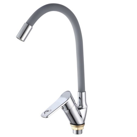 Kitchen mixer "RMS" SL137GY-016F, single-leaf, flexible surge, zinc, gray/chrome