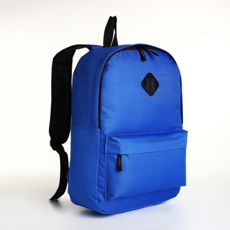 Youth backpack with lightning, external pocket, blue color-2