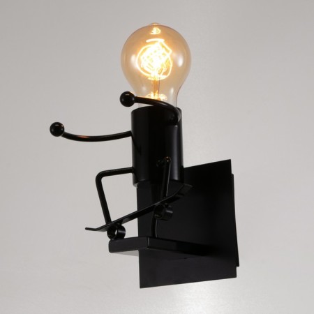 Sconces "man" E27 40W black 14x14x17 cm-2