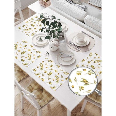 A set of napkins for setting the table “Flying olives”, rectangular, size 32x46 cm, 4 pcs-1