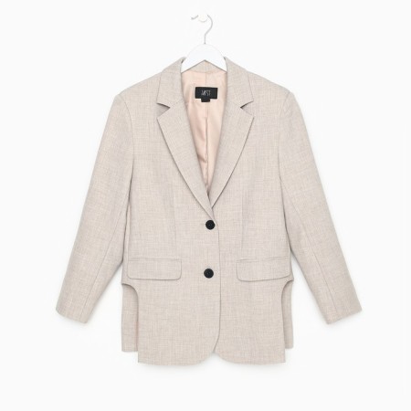 Women's jacket with side cuts MIST Size 52-54, beige color-6