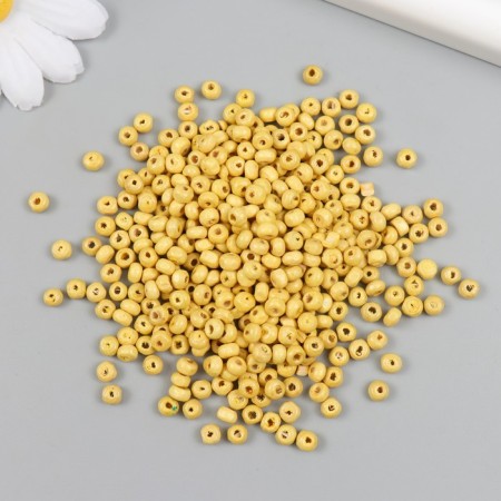 Beads for creativity wood "yellow" d = 0.4 cm set 20 grams-1