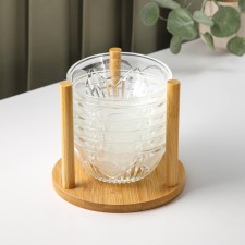 A set of glass salad bowls on the Virgo stand, 330 ml, D = 12.5 cm, 6 pcs