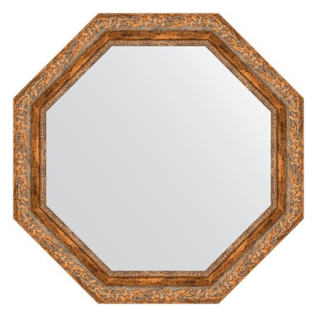 Mirror in the baguette frame, vignette antique bronze 85 mm, 75.4x75.4 cm