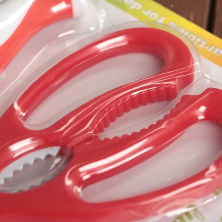 A set of kitchen supplies "Flowering", 3 objects: a knife 12.5 cm, scissors, vegetable vegetables, red color red-5