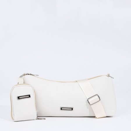 Bag Cross-Bodi with a zipper, white color