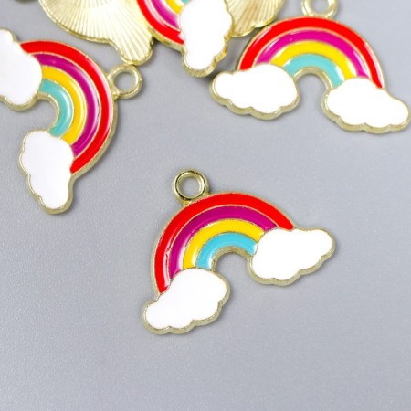 Decor for creativity metal, enamel "Rainbow in the clouds" 1.3x1.8 cm