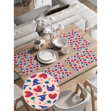 A set of napkins for setting the table "Magic plan", rectangular, rounded edges, size 30x46 cm, 4 pcs-1