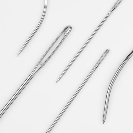 Sewing needles for repair work, d = 1 / 1.5 / 2 mm, 4.5 / 6.2 / 7.1 cm, 5 pcs-2