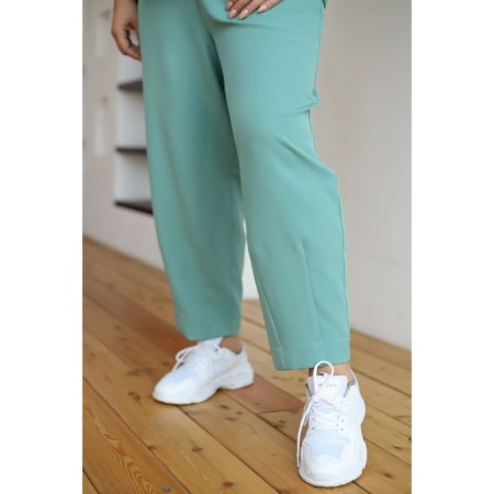 Female suit, size 58, light green color-6