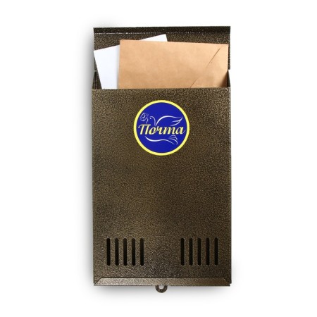 Mail box without a lock (with a loop), vertical, bronze