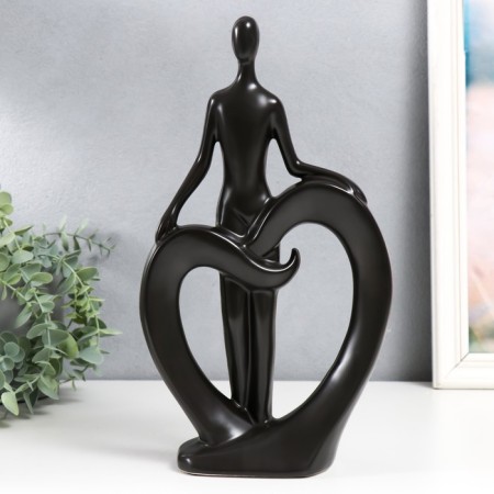 Souvenir ceramics "man and heart" black 7x18x31.5 cm