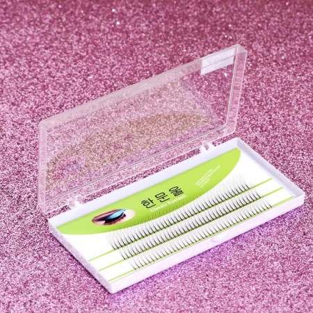 Eyelashes for extension, bundles, 11 mm, thickness 0.07 mm, bend C, 120 bundles, black color black