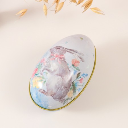 Casket Metal Easter bunny with a bow in colors "7x6.5x11 cm-1