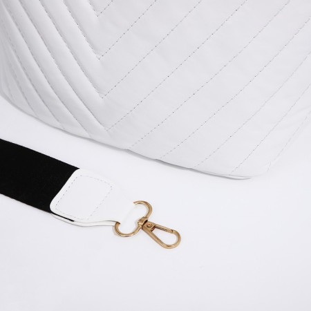 Bag Cross-Bodi with a zipper, white color-4