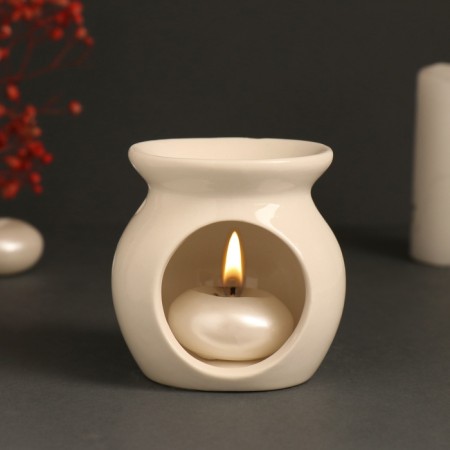 Aroma lamp ceramics "anti -stress" white 7.2x7.2x7.8 cm-5