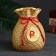 Piggy bank "Money bag" ruble red, gold, 15 cm