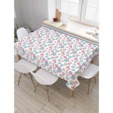 The tablecloth “Birds with a letter”, rectangular, Saten, size 120x145 cm