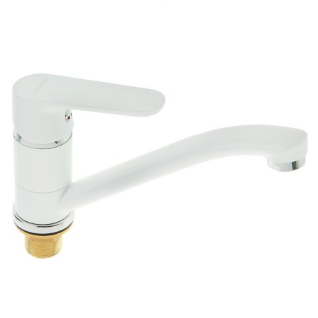 ACCOONA A4266G kitchen mixer, single -leaf, medium surge, with nut, silumin, white